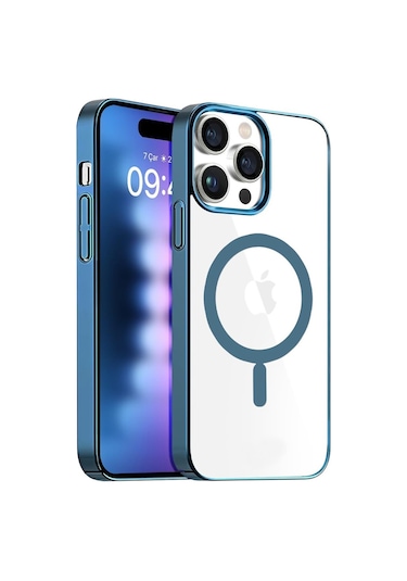 Iphone Uyumlu  14 Pro Max Kılıf Magsafe Özellikli Titanyum Seri Silikon Kapak