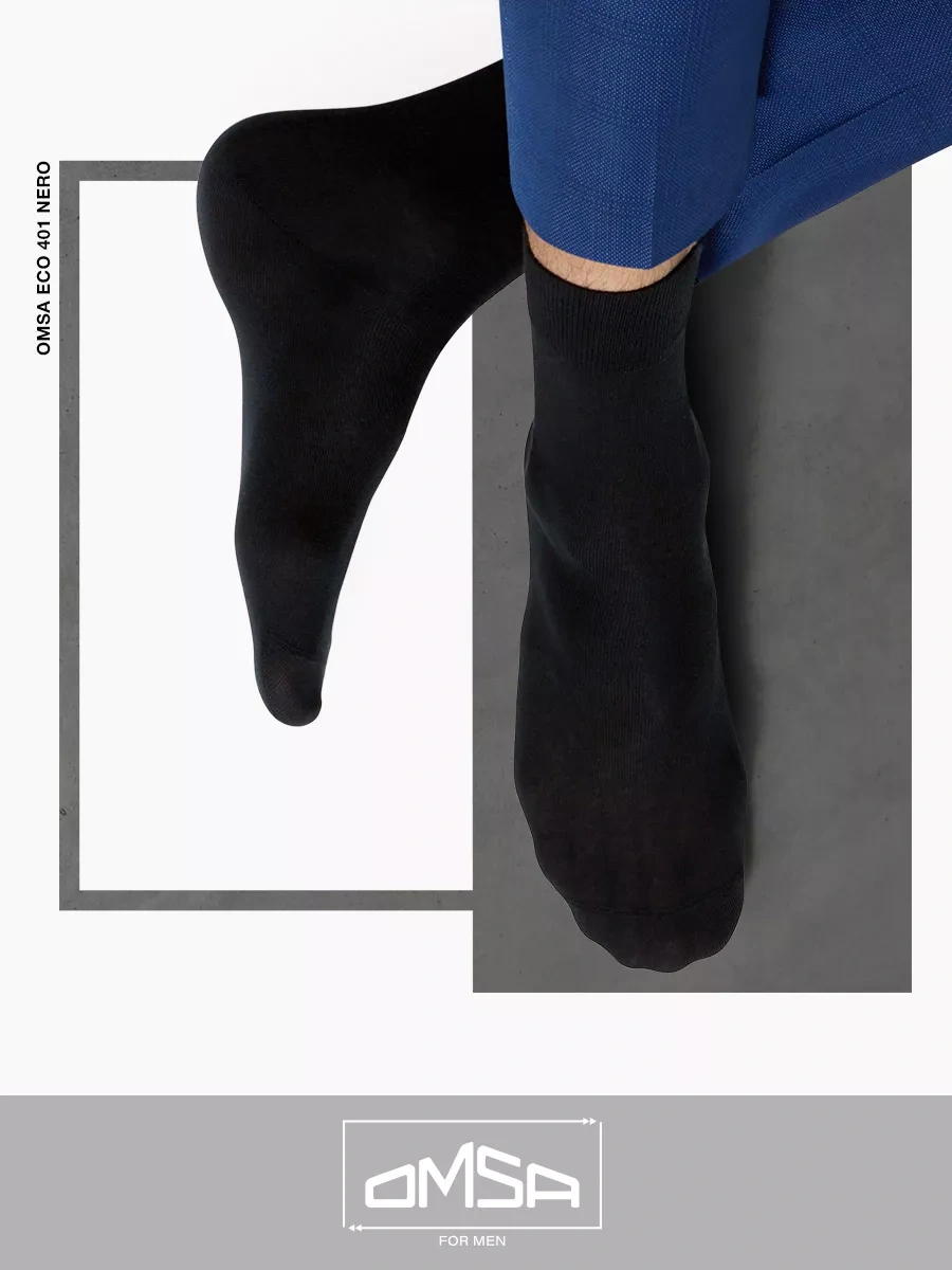 Omsa Yüksek Pamuklu Çorap 10 Çiftlik Set 39148357 Siyah