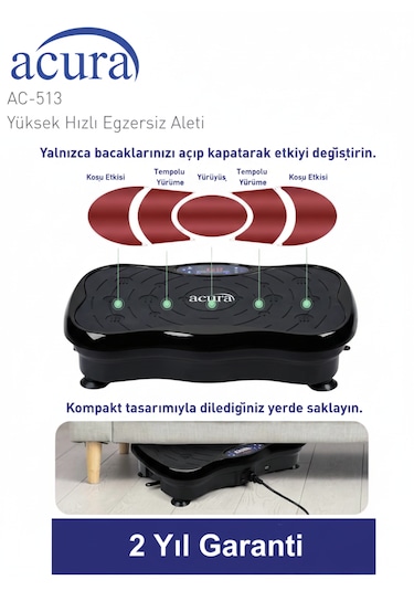 Ac-513 5 Programlı Bluetoothlu Yüksek Hızlı Egzersiz Aleti Siyah