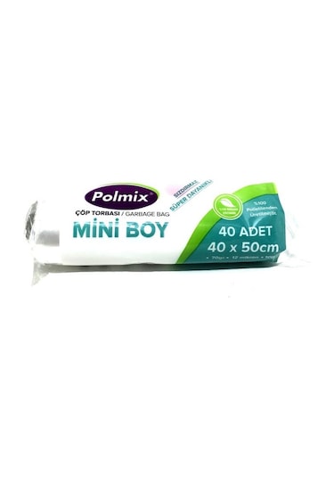Polmix Mini Boy Çöp Poşeti Beyaz 40 x 50 CM