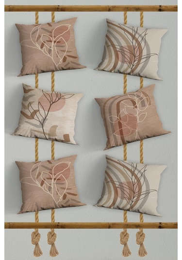 Belle Benoit Baskılı Dekoratif 6'lı Koltuk Kırlent Kılıfı Desen35