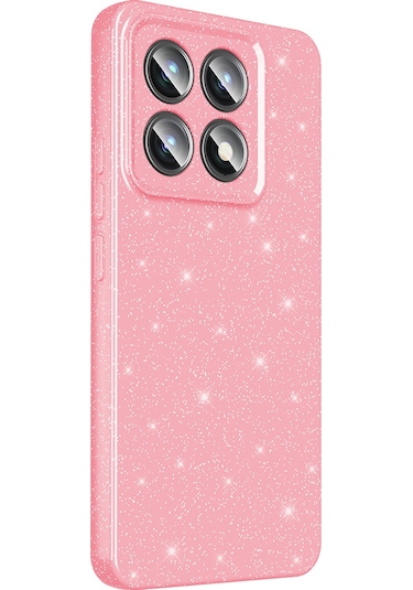 Ardemix 14t Pro Kılıf Kamera Korumalı Simli Lüks Koton Kapak - Siyah Siyah