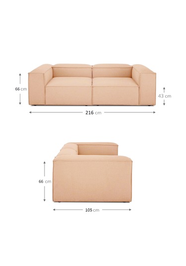 Most Mollis 2 Modül Kanepe Koltuk Kiremit Keten Kumaş Yataş Sün