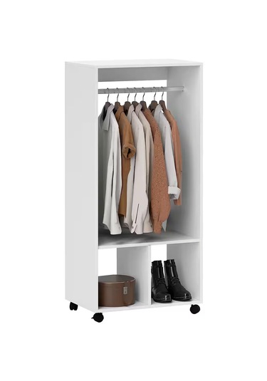 Yori Giyinme Dolabı - Çok Amaçlı Dolap - Gardırop 60 Cm Beyaz
