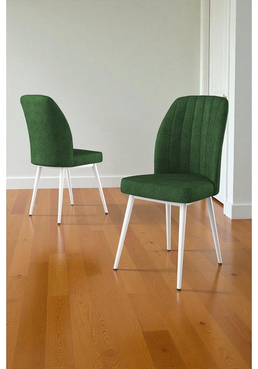 Bara Siyah Mermer 80x132 Açılabilir Sunta Masa Yemek Odası Takımı, Mutfak Takımı 6 Adet Sandalye Yeşil