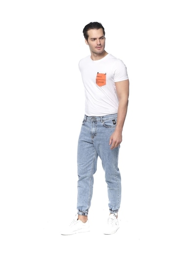 Likralı Paçası Lastikli Erkek Kot Pantolon