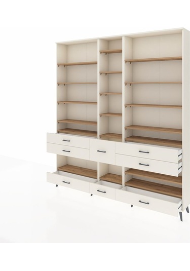 Arges Dolap 19 Raflı 8 Çekmeceli 220x30x243 Aytaşı-çam/aytaşı Atlas Çam/aytası