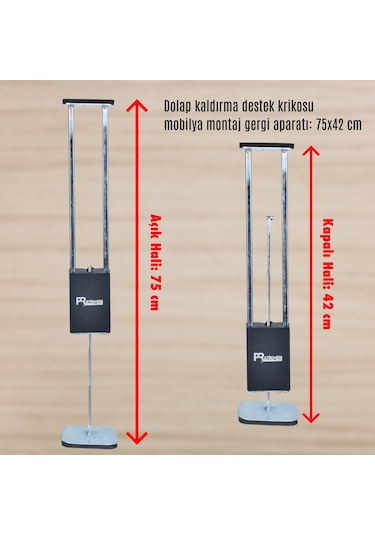 Dolap Kaldırma Destek Krikosu Mobilya Montaj Gergi Aparatı 1 Adet Gümüş
