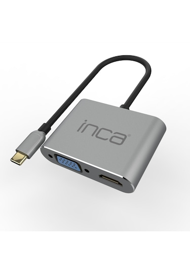 Inca Itpc-06tx Type-c Hub X4 Hdmı 4k 30 Hz+ Vga+ Usb 3.0+pd 100w