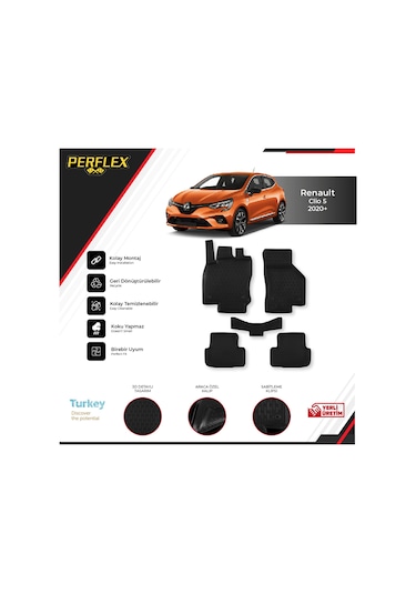 Renault Clıo 5 2020+ 3D Havuzlu Paspas