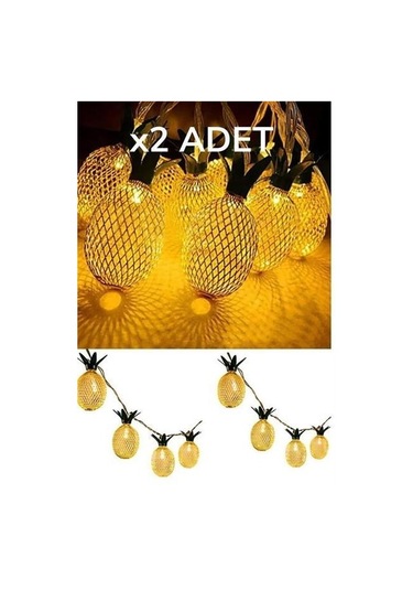 Dekoratif Pilli Pineapple Ananas Pilli Şerit Led Işık 1 Metre - Ee34yt1428yu Gün Işığı - Sarı