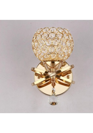 Suntek Kristal Duvar Işıkları Başucu Koridor Lambası Aplik Altın 2 Altın