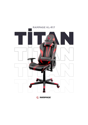 Rampage KL-R17 Titan Gaming Oyuncu Koltuğu Kırmızı - Siyah