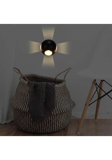 Homyl Aplik 3000k Sıcak Ev Dekorasyonu Için Duvara Monte 6000k-beyaz Siyah