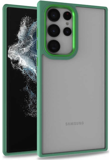 Ardemix Galaxy Uyumlu S22 Ultra Uyumlu Flora Kılıf-yeşil Yeşil