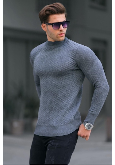 Madmext Antrasit Balıkçı Yaka Erkek Triko Kazak 6857-antrasit Antrasit