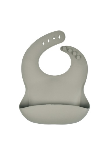 Jojobebek Silikon Vakumlu Kase, Silikon Çatal-kaşık, Silikon Pipetli Bardak, Çerez Kapağı, Önlük / Gri