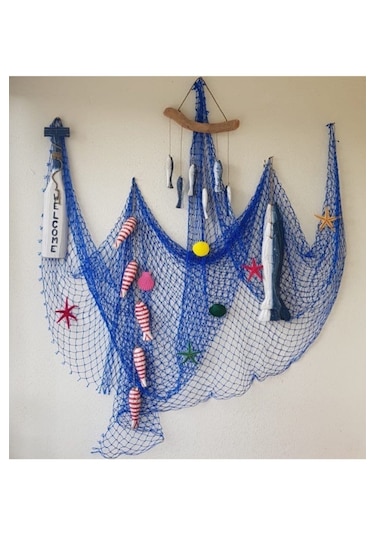 Dekoratif Balık Ağı Saks Mavi 2,5 X 2,5