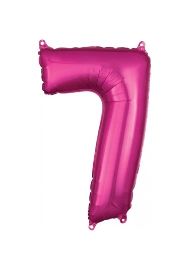 7 Rakam Koyu Pembe Folyo Balon 80 Cm