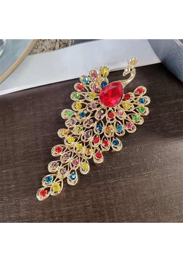 Mufunye Yeşil Yaprak Desenli Kadınlar İçin Şık Broş Aksesuarı Mavi