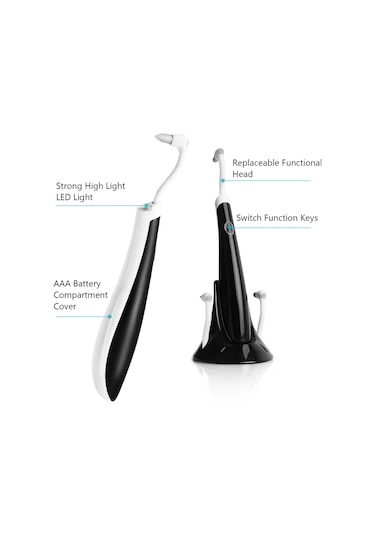 Xindoker Ev Ve Seyahat İçin Taşınabilir 5 Çalışma Başlıklı Led Işıklı Vibrationlu Diş Temizleme Aleti - Ultrasonik Diş Bakımı Aracı Koyu Mavi