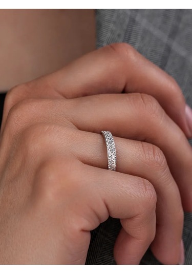 Lucente İnce Дорожка Yüzüğü, 925 Ayar Gümüş 181207372 Gümüş