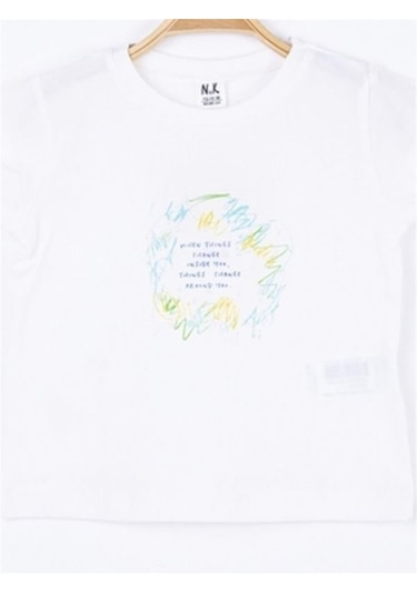 Nk Kids Kız Bebek Time Yazılı Pamuklu Tshirt-11896 Ekru