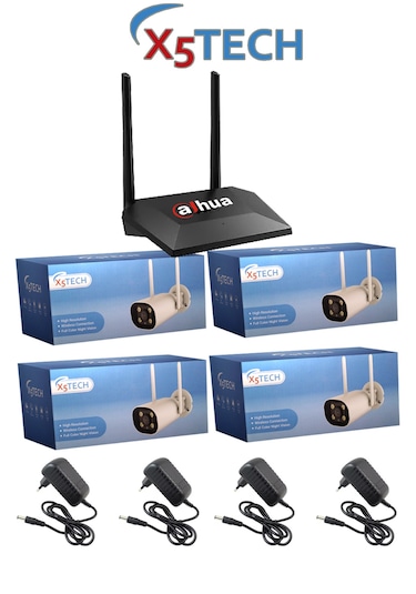 Kablosuz Güvenlik Kamera Paketi X5 Tech 4 Kamera Ve Access Point