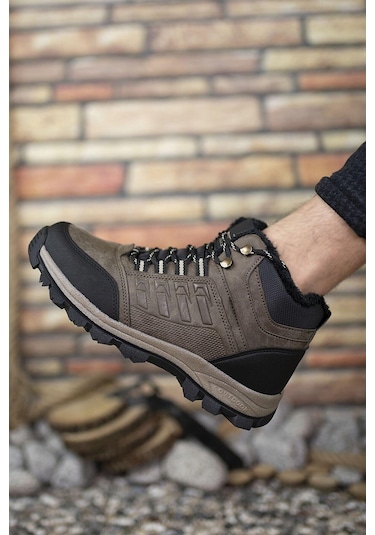 X-step X6 Vizyon Termal Kürklü Kışlık Erkek Bot Ayakkabı Vizon