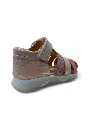 542 Bebek Deri Korseli Sandalet Pudra