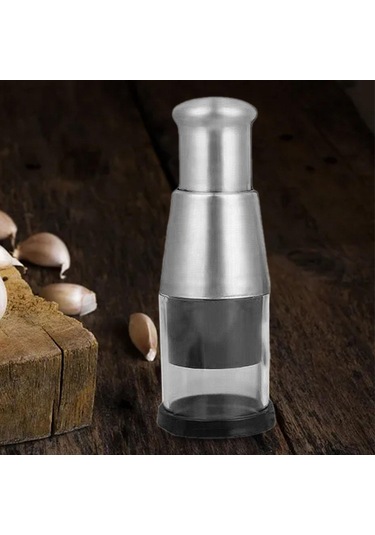 Homyl Preslenmiş Sarımsak Kıyıcı Gıda Kıyma Makinesi Siyah Gümüş