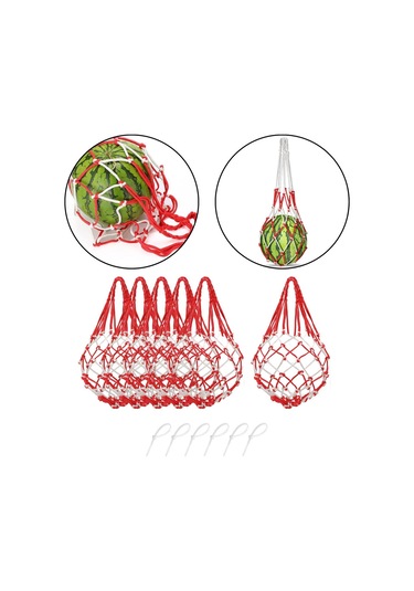 Suntek 6 Adet Karpuz Ağı Balkabağı Destek Kırmızı-beyaz