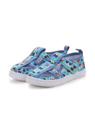Sanbe 401 V 014 Cırtlı Erkek Bebek Keten Sandalet Mavi