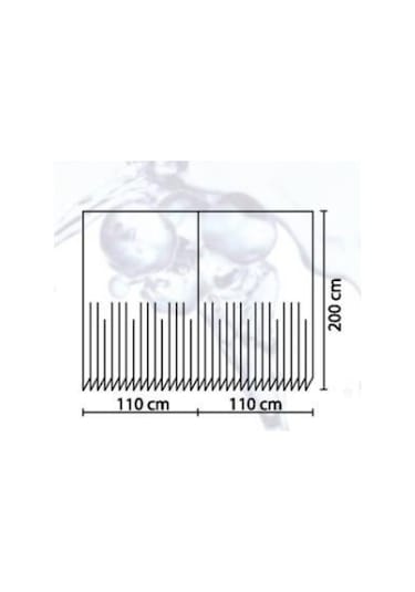 Banyo Perdesi 2 x 110 x 200 Çift Kanat Duş Perdesi Halkalı Duşakabin Perdesi 2102 Gri