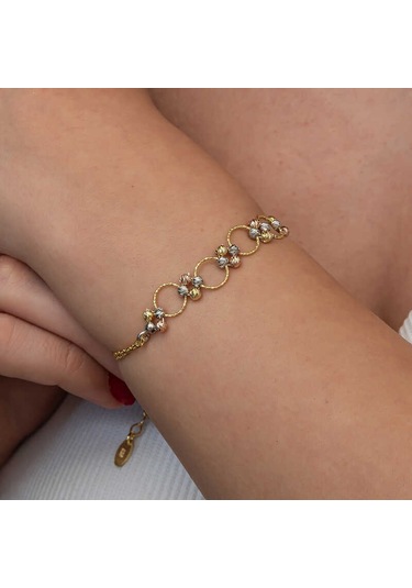 Gümüş Renkli Halka Dorika Kadın Bileklik Gümüş