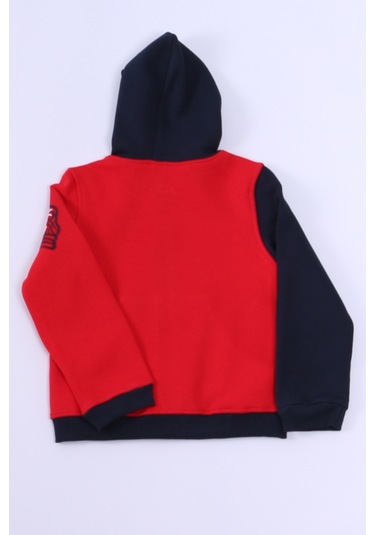 Erkek Çocuk 3 İplik Kolej Ceket Fermuarlı Cepli Desenli E6 Kırmızı