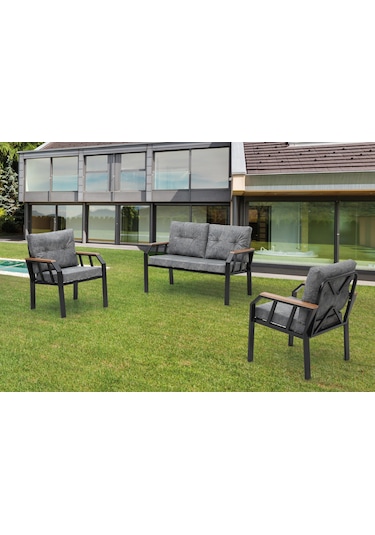 Tu Tienda 2+1+1 Demonte Bahçe,balkon Takımı,gri Gri