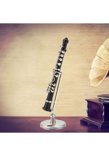 Yaozixa Minyatür Oboe Modeli - Metal Dekoratif Müzik Aletleri, Masa Süsülü Hediyelik Kutulu, Müzik Severlere Özel