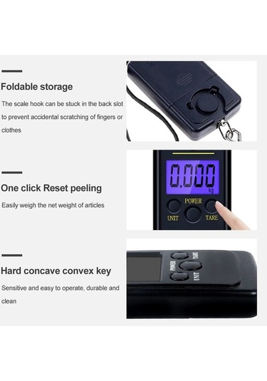 Funtree Treasure 40 Kg 10g Mini Dijital Terazi, Balıkçılık, Seyahat, Bagaj Kullanımı İçin