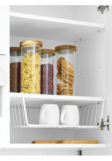 Laima Askılı Sepet Organizatörü, Dolap Ve Raflar İçin Metal 144664110 Beyaz