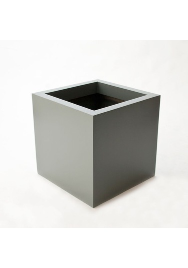 Mofiba Fiberglass Saksı Kare 30cm 30cm 30h Cm Gri