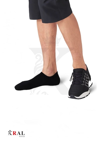 Kral Socks Kadın - Erkek 8 Çift Cotton Dikişsiz Soft Görünmez Penye Patik Bilek Çorap Siyah