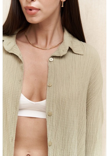 Durres Haki Oversize Gömlek Haki