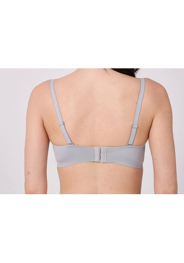 Freshness Msf05 Destekli V Dekolte Lazer Kesim Sütyen Gri