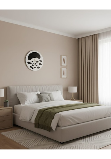 Nova Model Ahşap Duvar Saati 50 X 50 Cm Sessiz Mekanizma Beyaz Siyah Renk