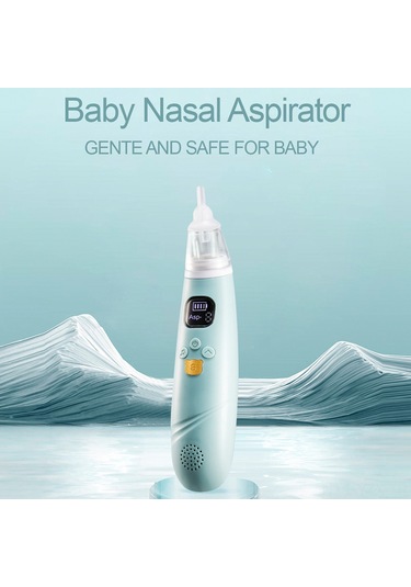 Yaozixa Bebek Elektrikli Burun Emici, 3 Seviye Emme, Sessiz Motor, Rahatlatıcı Müzik, Dahili Pil, 3 Silikon Uç Menekşe