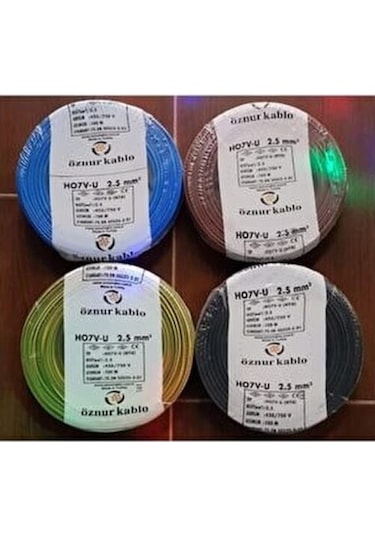 Öznur 1,5Mm & 2,5Mm Nya Kablo Tek Damar %100 Tam Bakır 100 Metre
