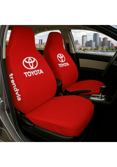 Toyota Uyumlu Ön Arka Koltuk Kılıfı Penye Servis Tipi Oto Koltuk Koruma Seti Kırmızı