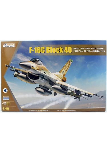 Kinetic K48129 1/48 F-16c Block 40 Israeli Air Force - Barak Savaş Uçağı, Plastik Model Kiti
