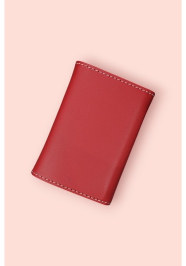 Modica Paris - Vegan Deri Akordiyon Kartlık Cüzdan Şıklık Ve Fonksiyonun Buluştuğu Kusursuz Tasarım Kırmızı